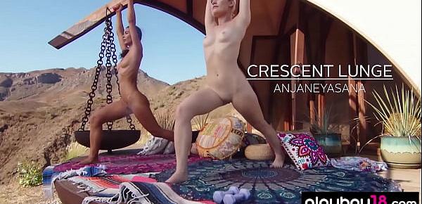  Naked yoga session outdoor with big big boobed Daniella Smith